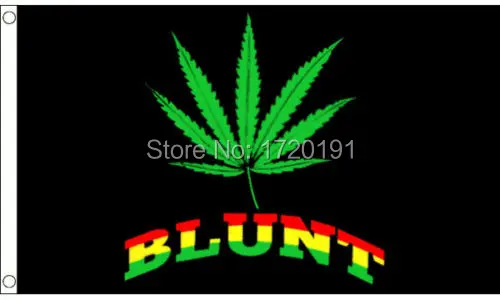 Blunt Cannabis Leaf Flag Large 5 x 3 - Weed Marijuana Festival Party Banner