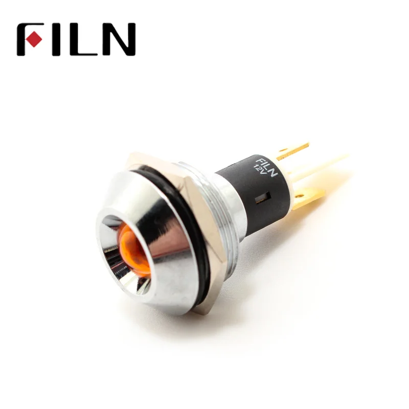 FILN FL1M 19CJ 1 6 в 12 В 24 220 Красный Синий Зеленый светильник индикатор металла 19 мм