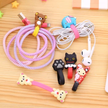 

1 pcs Cute cat bear rabbit Cartoon Press buckle bobbin winder ear mechanism kawaii storage line multifunction receive Bag clip
