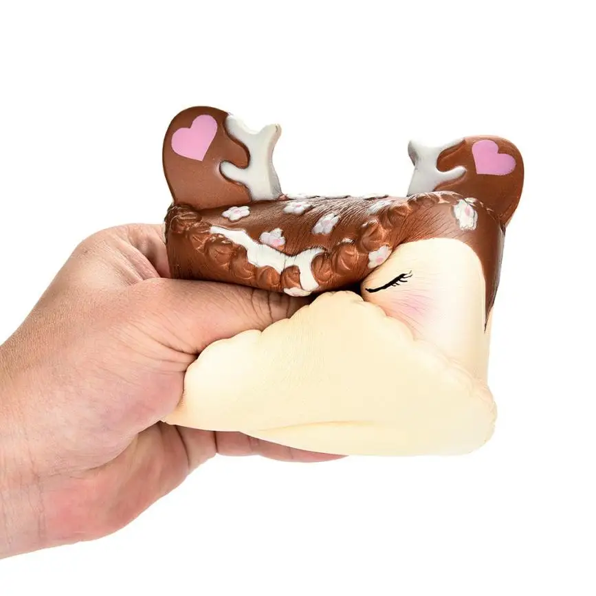 Мягкий мультфильм мягкое Jumbo Deer торт медленно поднимающийся ароматизированные сжимаемые игрушки коллекция лекарство подарок милый удобный эластичный подарок