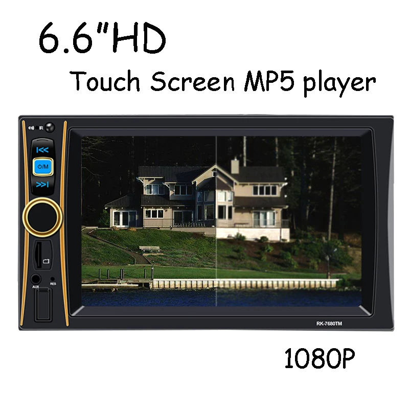 Автомобильный видеоплеер Bluetooth 2 Din 6,6 ''HD сенсорный экран с usb TF автомобильная электроника в тире стерео радио FM MP4 MP5 Аудио