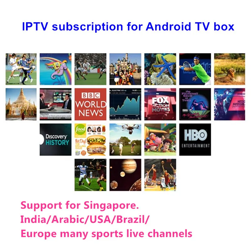 Android Box IPTV счет годовая подписка обновление для Сингапура волоконная коробка индийские арабские США Бразилия Европа Спорт Live КАНАЛЫ