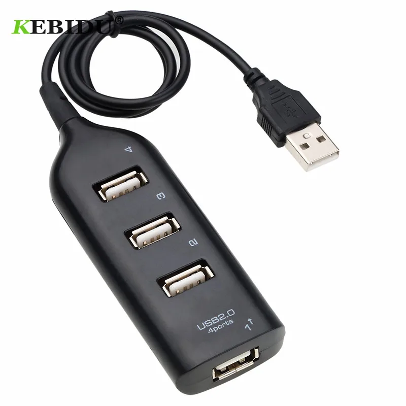 Kebidu Hi-speed 4 порта USB адаптер сплиттер Mini USB 2,0 адаптер 4-портовый сплиттер для ноутбука ПК ноутбук для портативных жестких дисков