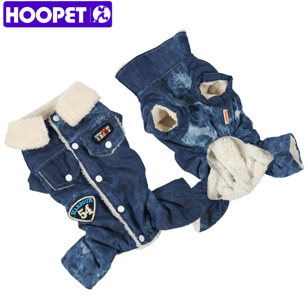 HOOPET 1pcs/lot Doggy Fashion Denim Jumpsuits Dog Cat Cool Tracksuits Puppy Clothes Pets Supplies Costume Sweaters