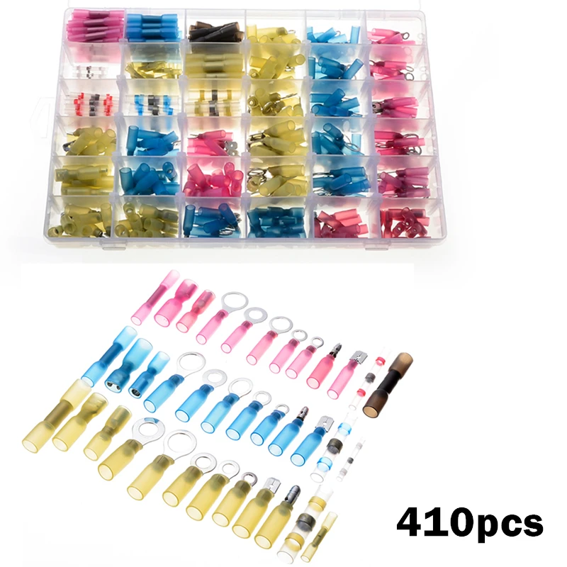 410pcs 22 10AWG Heat Shrink Terminals Electrical Shrinkable Solder