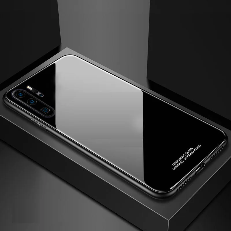 black Yuetuo Роскошный Жесткий стеклянный зеркальный чехол для samsung galaxy note 10 pro plus note10 10pro силиконовый задний жесткий чехол для телефона - Цвет: black