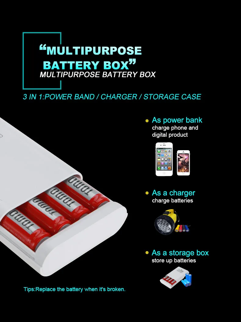 2019 Tomo P4 Battery Charger 4 Slot 3.7V 18650 Battery Chargers Dual USB Portable Batery Charger DIY Powerbank Box Drop Shipping (2)