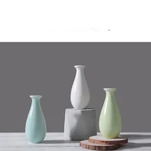 1 шт., 3 цвета, круглый маленький размер, цветочный держатель, милая домашняя декорация керамическая ваза LF 205