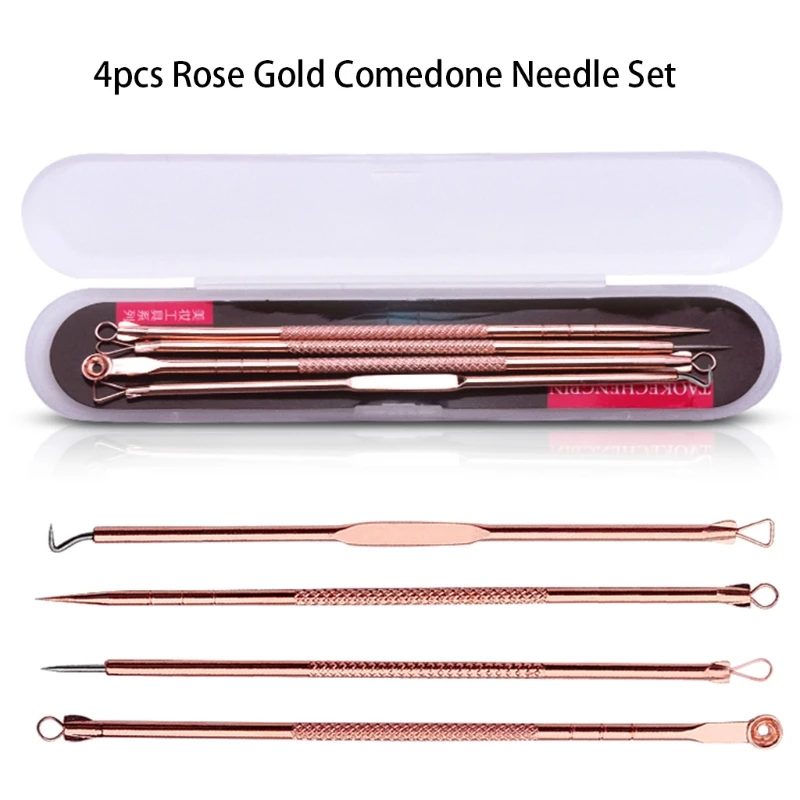 

4 pcs/Set Acne Blackhead Pimple Treatment Pin Kits Comedone Pin Needle Tool