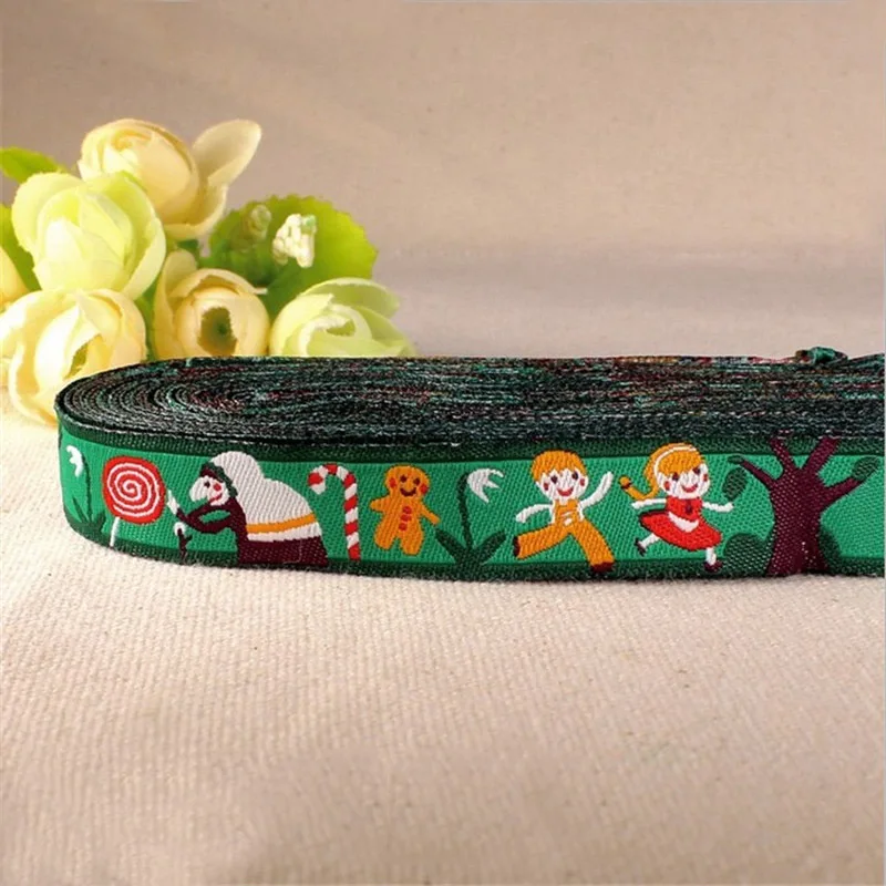 

2016 NEW wholesale 5/8 '(16 mmx10yards) Polyester Woven Jacquard Ribbon Grandma give children a lollipop