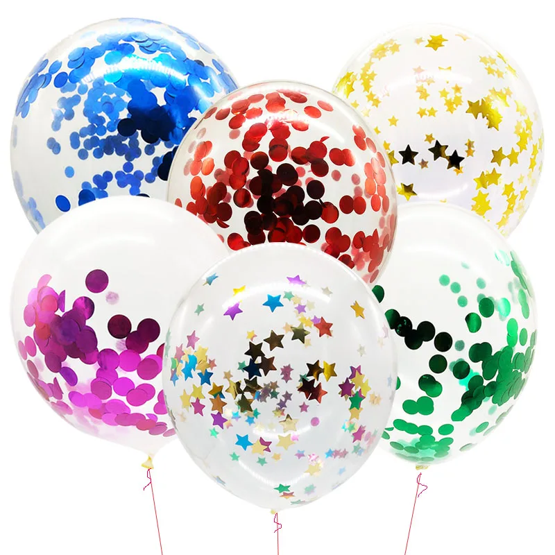 Multicolor Confetti Balloon Deco Birthday Ballon Helium Latex Air