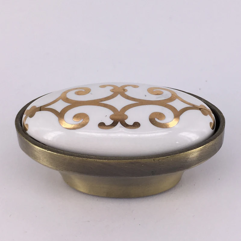 

CC 16mm Length 56mm Kitchen cabinet knob ceramic drawer pull antique bronze dresser cupboard vintage furniture handles