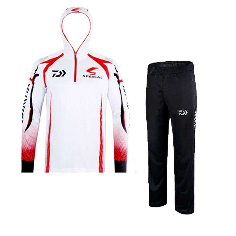 ao ar livre terno da camisa pesca verão calças com capuz camisa