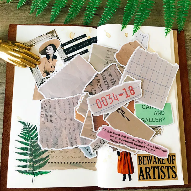 

Rehabilitation Handbook Retort and Burning Effect of Old Newspapers Decoration Stationery Sticker Diy Ablum Diary Scrapbooking