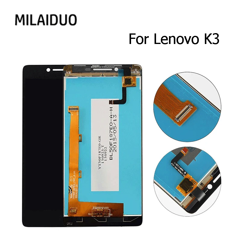 

LCD Display For Lenovo K3 K30 A6000 K30-t Touch Screen Digitizer Assembly Replacement Black No Frame 100% Tested 5.0