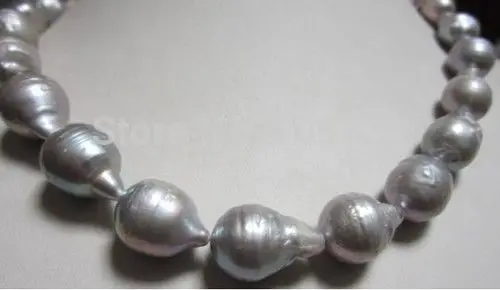 

Jewelr 003761 SOUTH SEA BAROQUE GRAY PEARL NECKLACE 14KGP