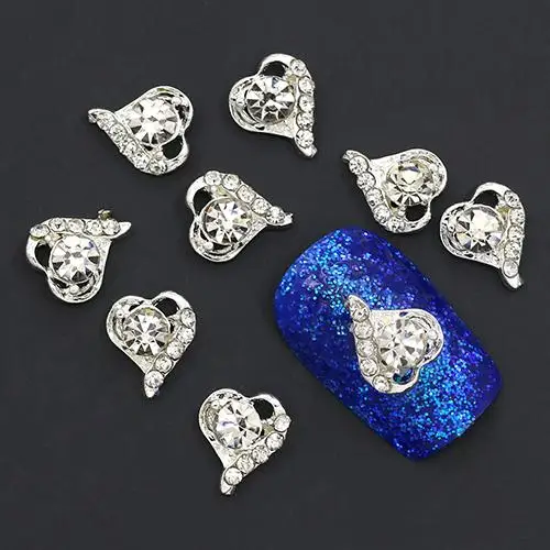 

Popfeel 10Pcs Alloy Snow Flake Bowknot Heart Shape Fashion Nail Art Tip Decoration Sticker & Decals