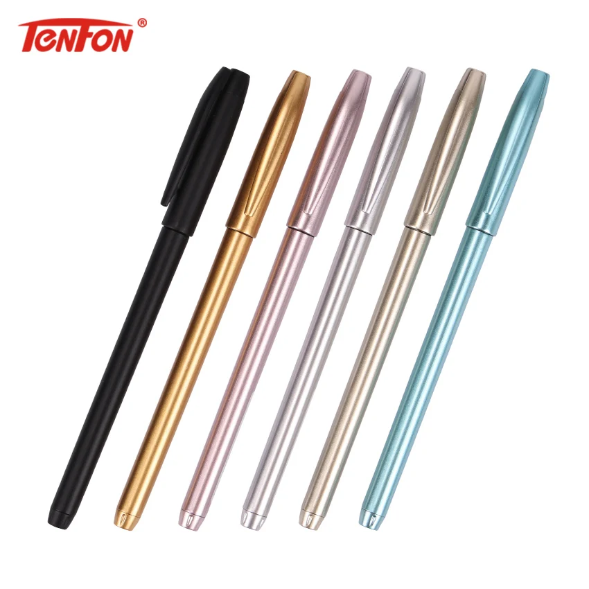

TENFON 1PC Solid Color Gel Pen 0.38mm Needle Black Ink Writing Pen for Kids Stationery Gift G-3269