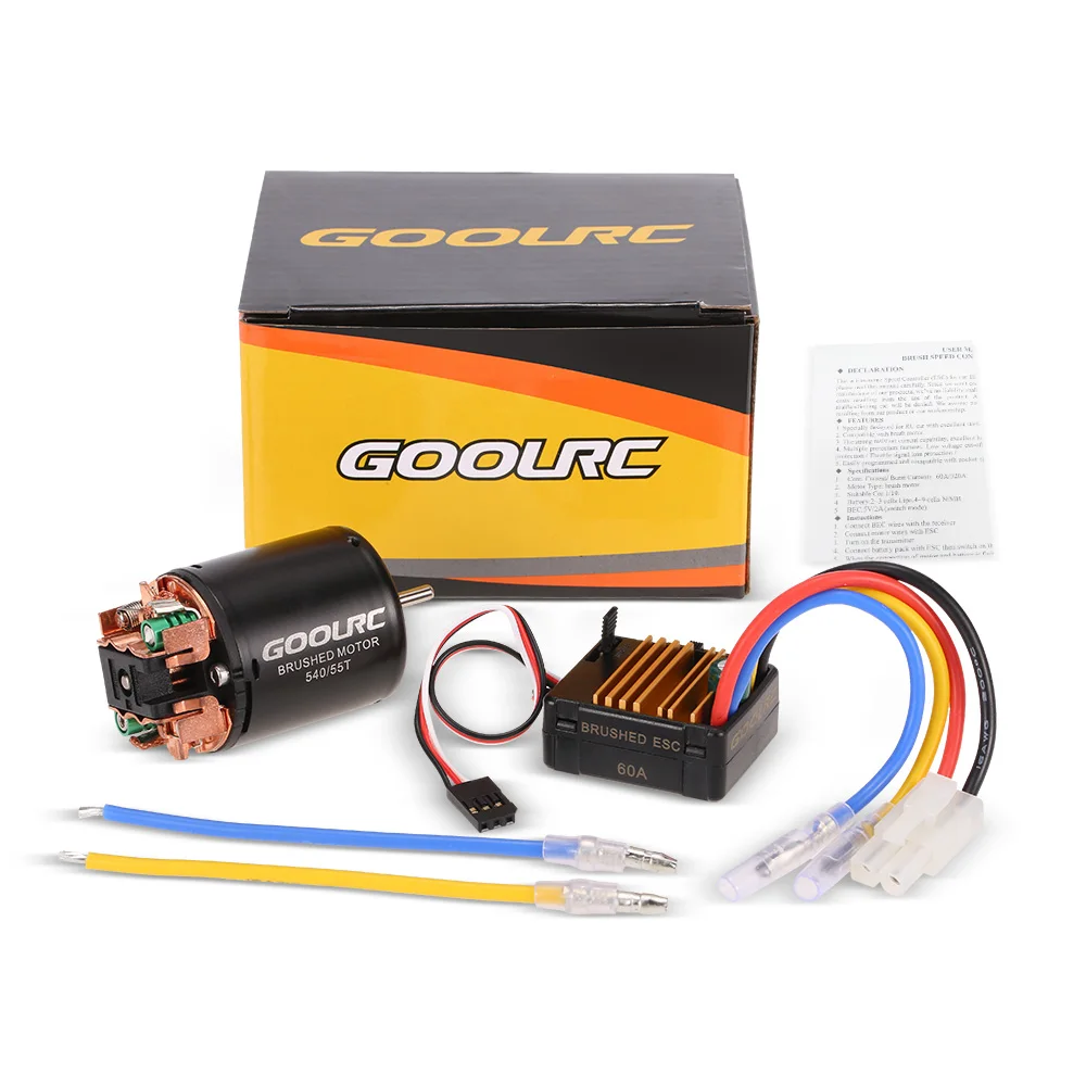 GoolRC автомобильный двигатель 540 55T шлифованный с 60A ESC Combo RC детали для 1:10 осевой SCX10