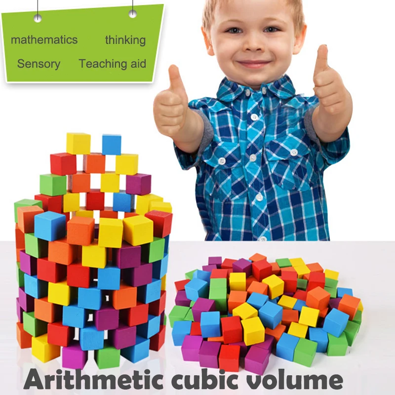 3D Строительные блоки игрушки многоцветные практические деревянные блоки игрушки Рабочий стол 100 шт. арифметический строительный блок