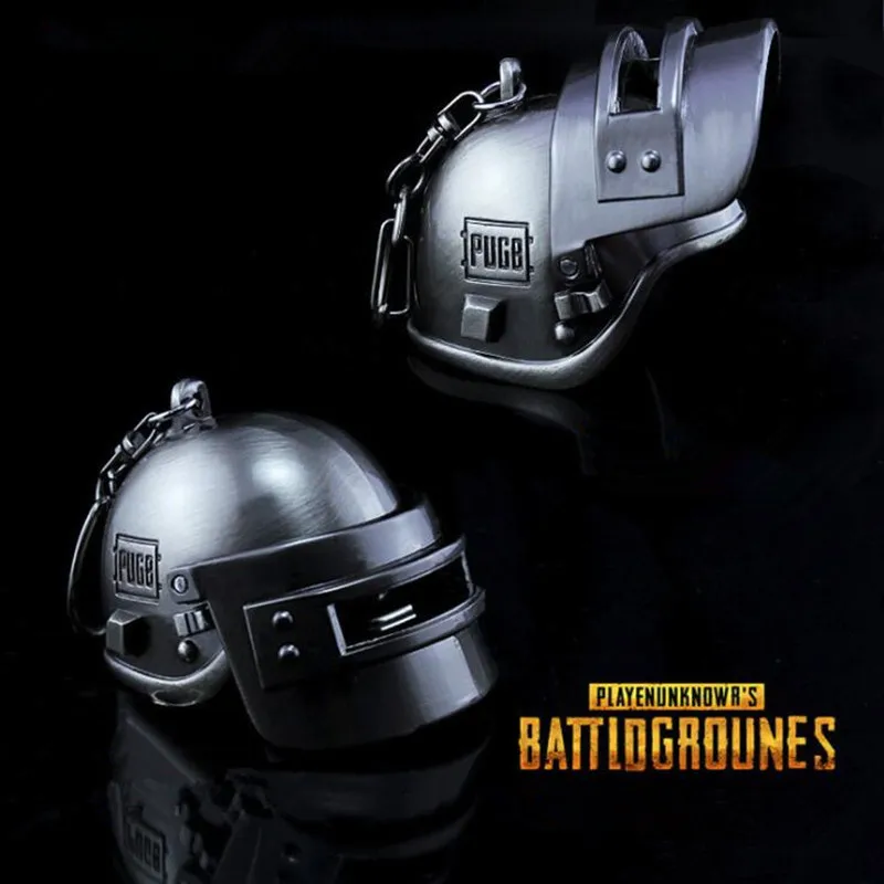Game PUBG Lv3 Helmet Armor Model Key Chain Keychain Playerunknown's Battlegrounds Cosplay Costumes Props Alloy Tricolor |