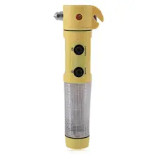 4 в 1 Многофункциональный Спасательные Молот безопасности автомобиля побег Молот спасательные инструмент автоматического аварийного Регулируемый Предупреждение лампа инструмент