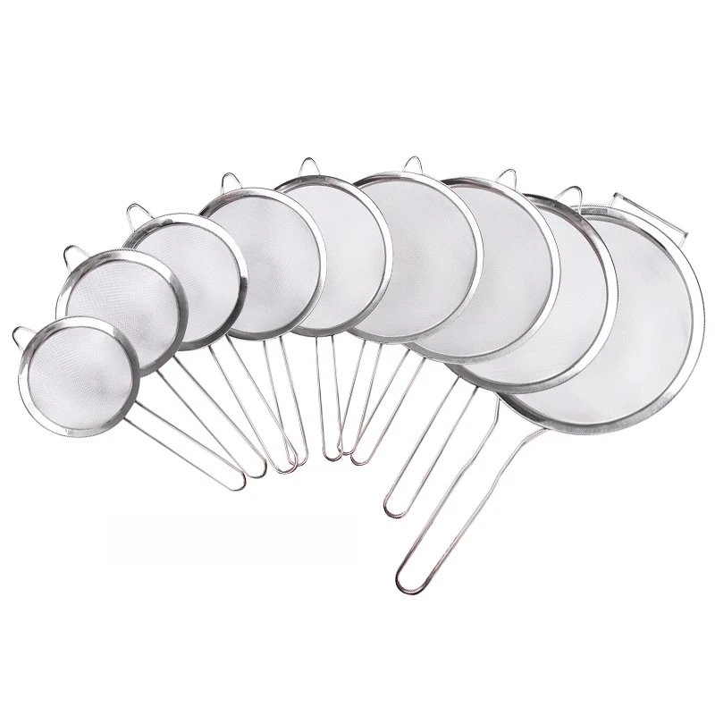 

Durable Flour Sieve Colander Screen Mesh Handheld Sieve Tea Strainer Mesh Flour Oil Strainer Stainless Steel Kitchen tools