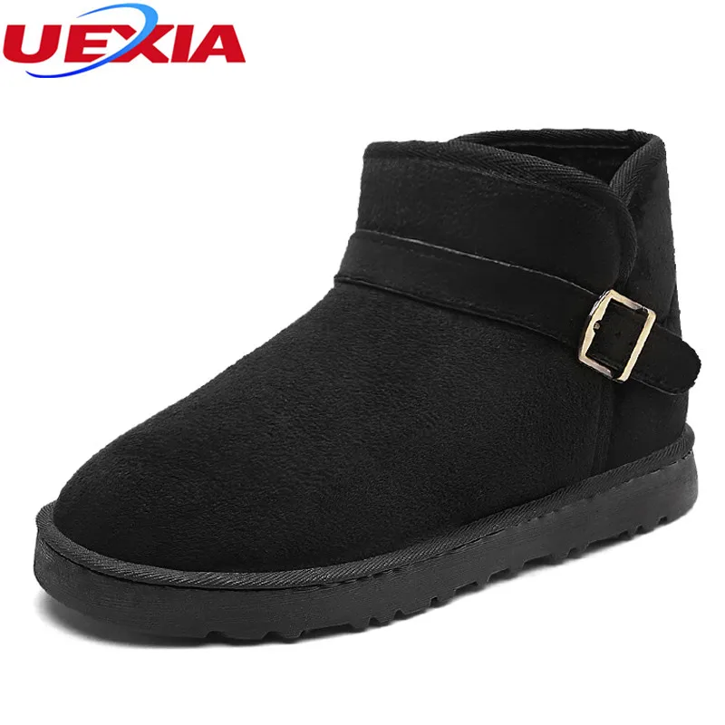 

UEXIA Unisex Fashion Furry Shoes Women Boots Ankle Couple Designer Big Size 45 Winter Outdoor Warm Fur Shoes Women's Snow Boots