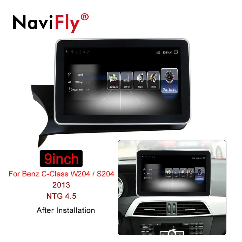 Sale Navifly 3G RAM 32G ROM Android Car Audio gps cassette for Mercedes Benz C Class W204 S204 2011 2012 2013 with 4G SIM Card wifi 1