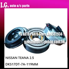 Переменного магнитного Компрессор сцепления комплект для автомобиля Nissan TEANA 2,5 DKS17DT 12 V PV7 диаметр шкива 119 мм подшипника Размеры 305222