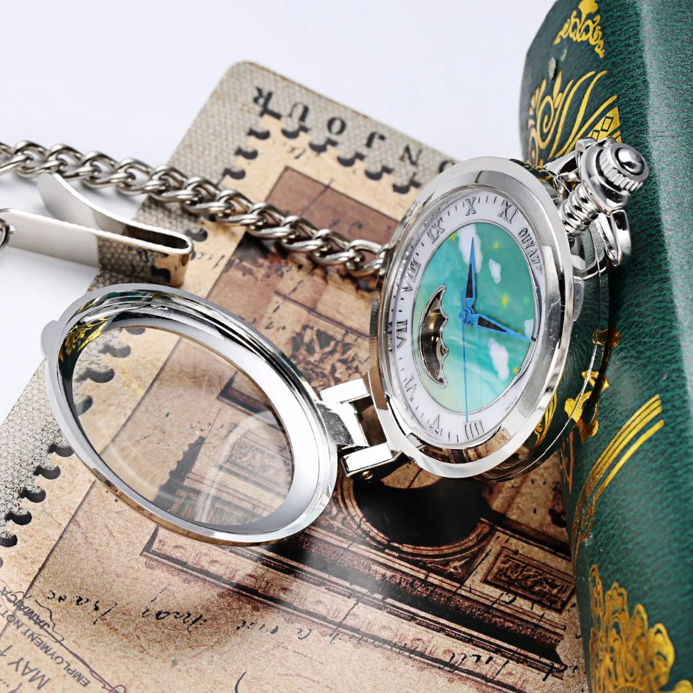 OYW бренд ручной обмотки Механические модные белые мужские карманные часы винтажные Скелет циферблат ожерелье кулон мужские часы на ремешке с цепочкой подарки