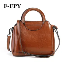 Для женщин натуральной кожи сумки Высокое качество масла Воск кожаная женская сумка бренд Дизайн Винтаж Дамы Crossbody сумка