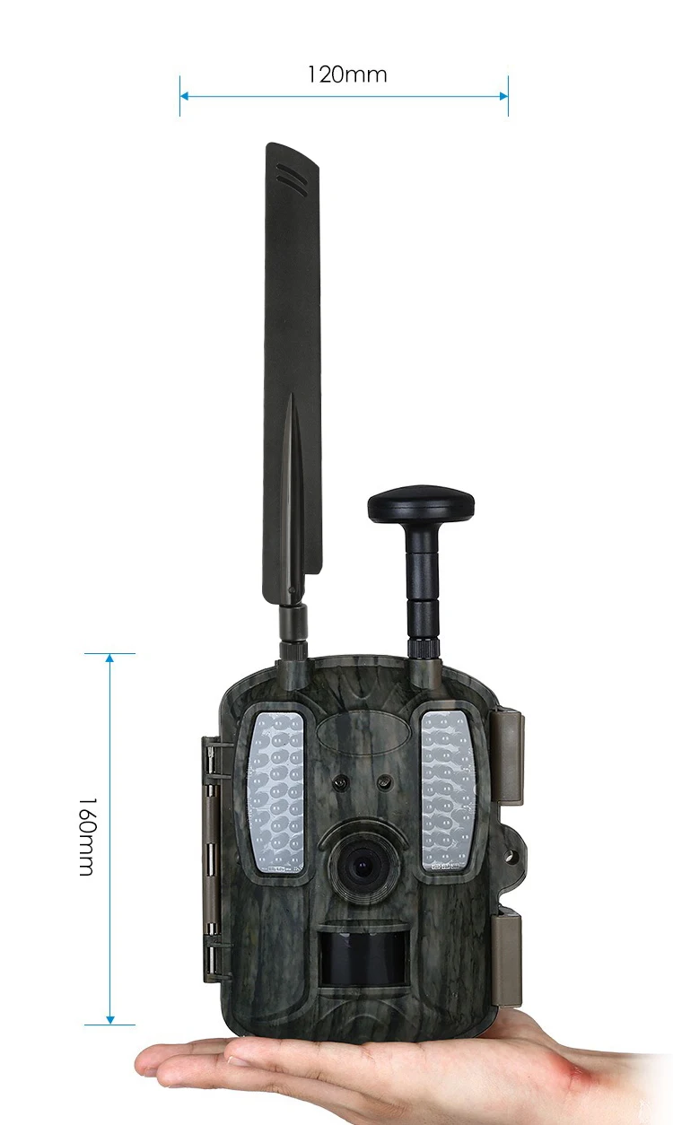 4G FDD-LTE GPS Hunting Trail Camera Sending Original 5MP Pictures & 30s 1080P HD Video Via SMTP and FTP with APP Waterproof IP66_F15