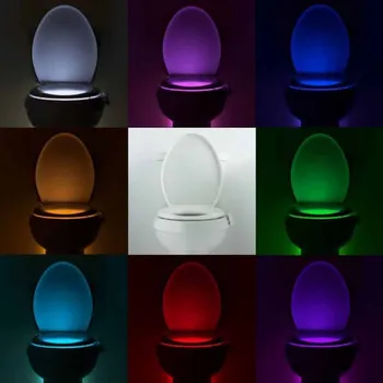 

Colorful WC Light 8 Colors Toilet Light Sensor Light Toilet Lighting Hanging Led Night Light For Bathroom Decoration Home Decor