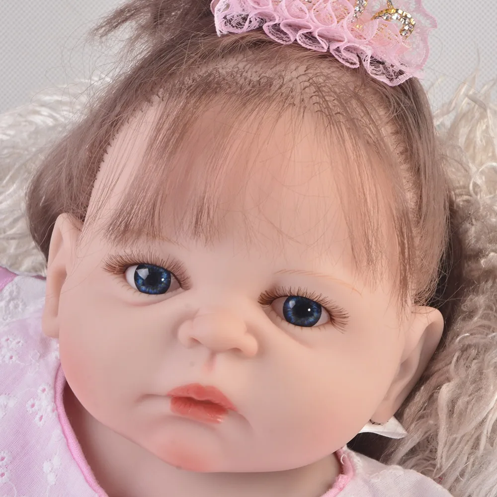 

Bebe doll menina 23"57cm full silicone reborn baby girl dolls toys child birthday gift alive boneca reborn juguetes