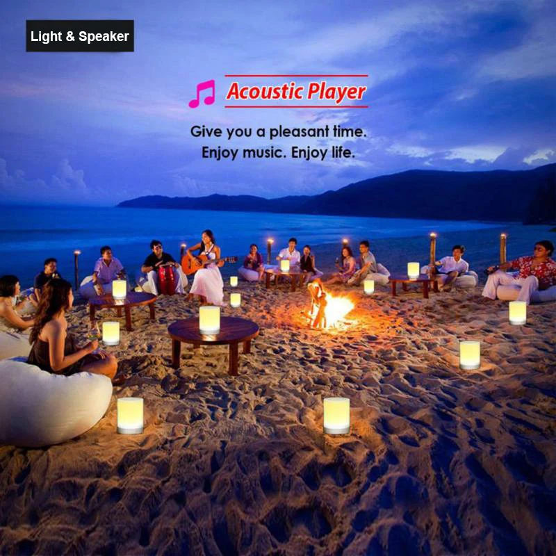 

Portable Wireless Bluetooth Speaker Mini Player Touch Pat Light Colorful LED Night Light Bedside Table Lamp for Better Sleeps