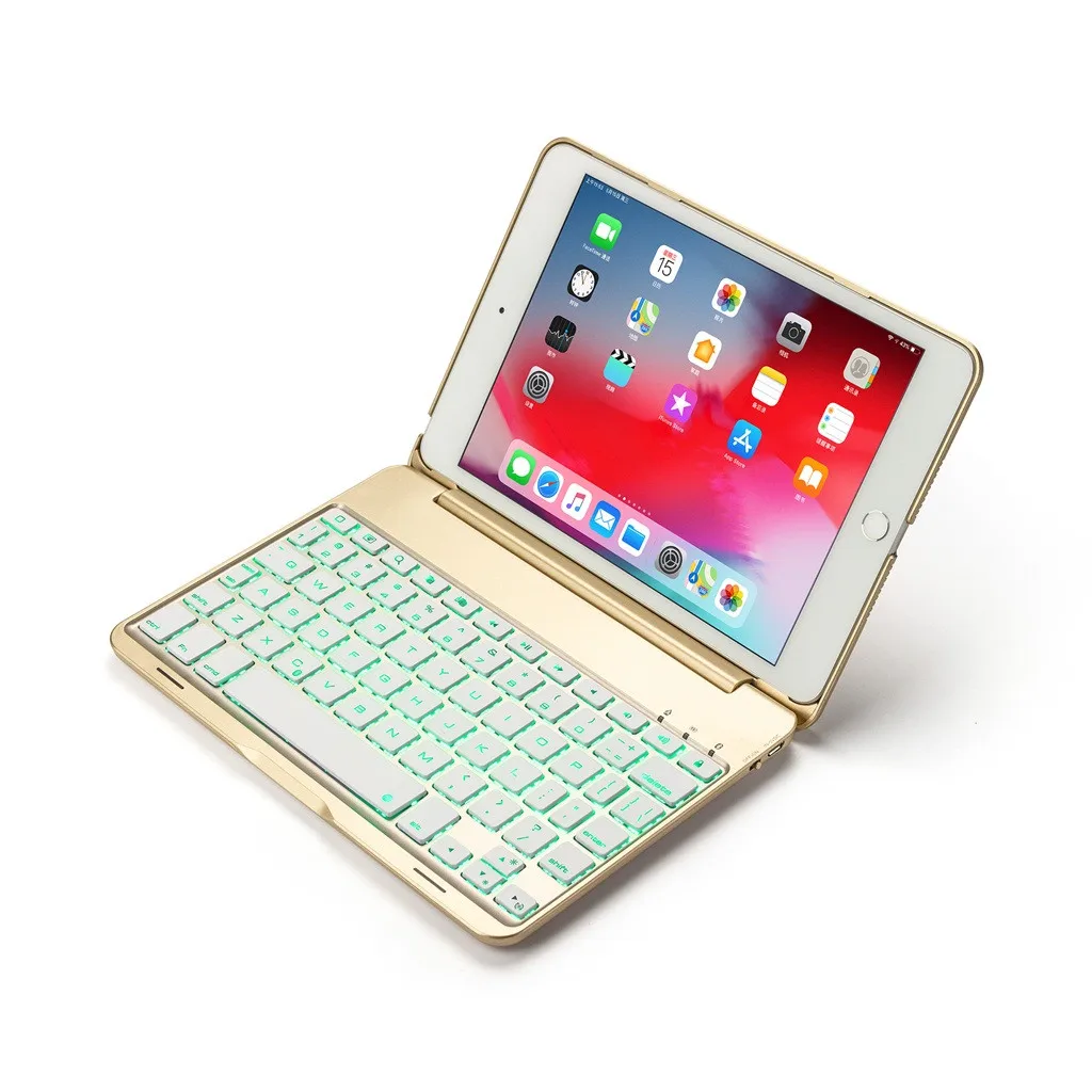 Для iPad Mini 5 Mini 4 7,9 дюймов чехол из алюминиевого сплава, беспроводная Bluetooth Подсветка, клавиатура, чехол с функцией автоматического сна 619
