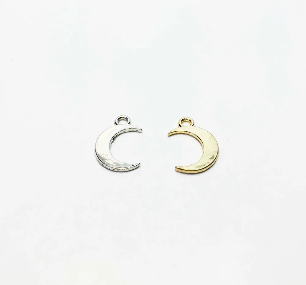 

Eruifa Hot Wholesales Shiny 12mm Moon 20pcs / bag Zinc alloy DIY Charms Pendant Jewelry handmade DIY 2 Colors