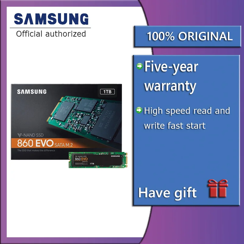 

SAMSUNG M.2 SSD 860 EVO Internal Solid State Drive 120GB 250GB 500GB 1TB V-NAND SATA High Speed For Desktop Laptop PC Computer