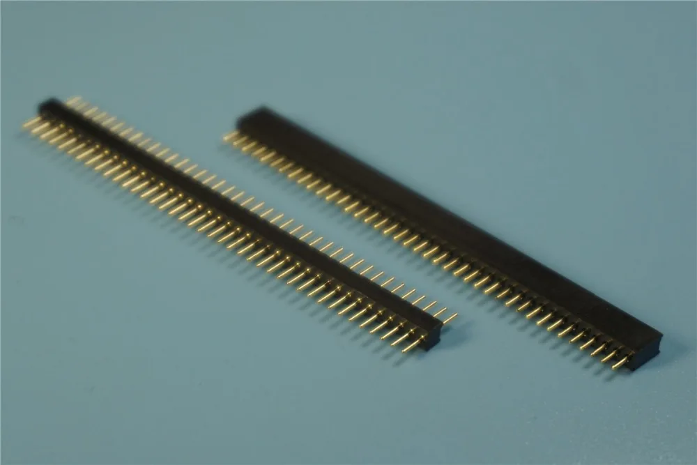 

5 Sets 1x40P Single Row 40 Pin 0.050' 1.27 mm Round Pin Male Female Header Gold plated machined SIP 1x40 Pin PCB Header Socket