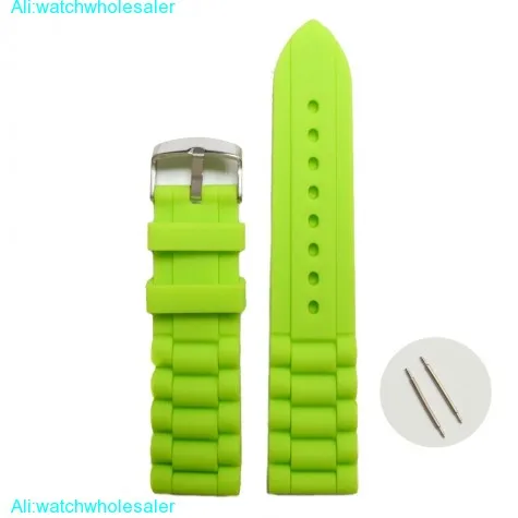 20mm Green Color Silicone Jelly Rubber Ladies Men Watch Band Straps WB1002G20JB