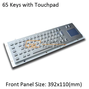 

Metal keyboard with touchpad, 65 keys, USB/ps2, custom layout, kiosk keyboard with trackpad