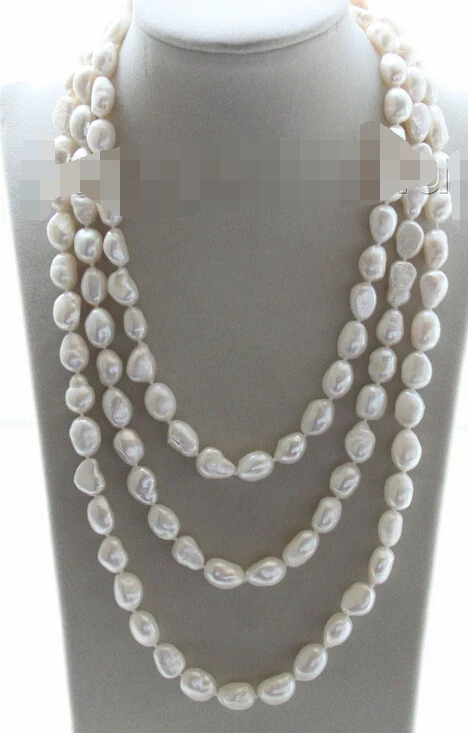

FREE SHIPPING>>>@@ > N3099 natural 62" baroque white freshwater pearls necklace
