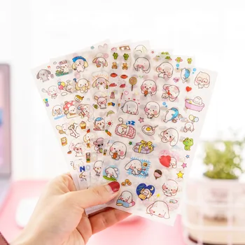 

6sheets/lot Korea Children Cute Big ear dog Stickers School Teacher Merit Praise Sticky Class Paper Lable Kids Classic Toys