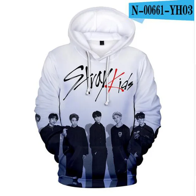 Stray Kids Pullover Stylish Hooded Sweatshirt 3D Printing Long Sleeve Tops Personalise Pullover Unisex Stray Kids Pullover Stylish Hooded Sweatshirt 3D Printing Long Sleeve Tops Personalise Pullover Unisex