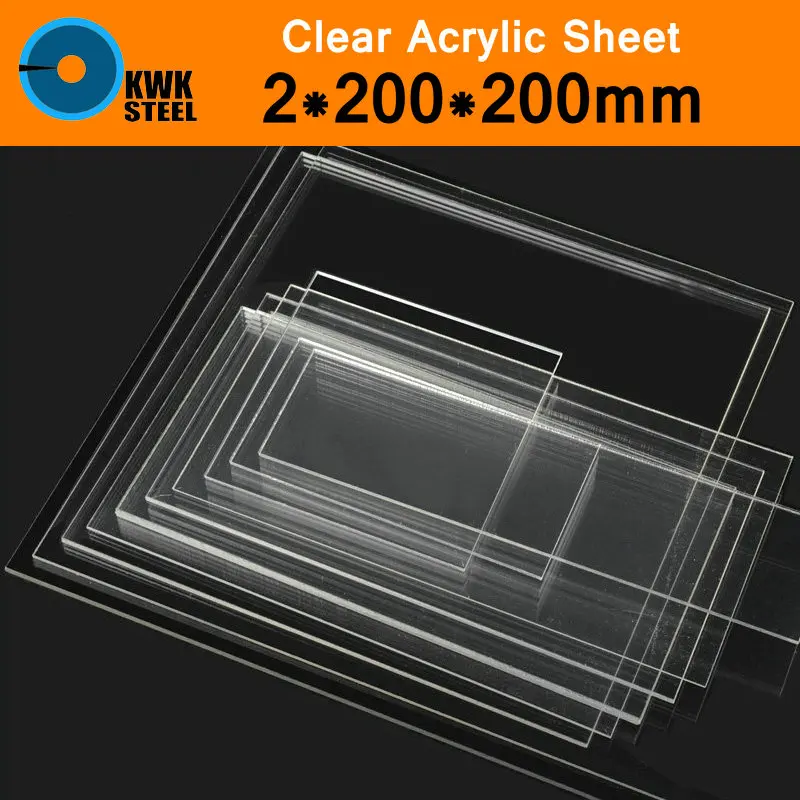 Clear Acrylic Perspex Sheet 2x200x200mm PU Plastic Panel Transparent Plate Cut Panels Shatter Resistant Clay Pottery Sculpture|sculpture|sculpture