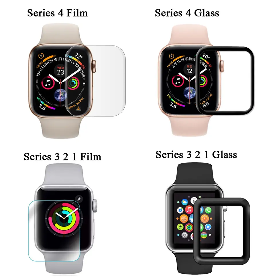 Защитное стекло для apple watch 5, 4 ремешка, 44 мм, 40 мм, iwatch, 42 мм, 38 мм, Взрывозащищенная пленка из закаленного стекла, apple watch 5