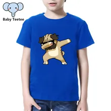 Детская футболка с собачкой; Забавные футболки с короткими рукавами с единорогом для мальчиков и девочек; хлопковые летние топы с животными; детская модная футболка
