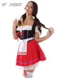 Moonight наиболее популярные Для женщин Костюм Октоберфест Необычные платья пиво костюм плюс Размеры Хеллоуин костюм M XL 2XL 3XL