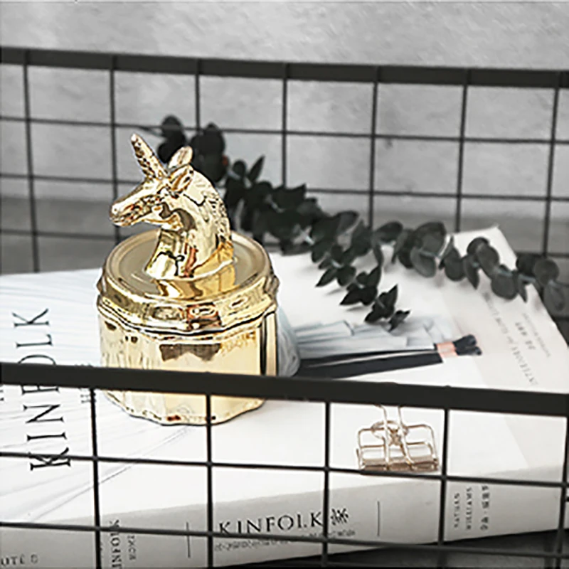 Golden Unicorn Little Bee Jewelry Box  Ceramic Ring Earrings Bracelets Necklaces Organizer Creative Storage Box